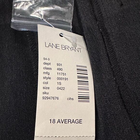 Lane Bryant Houston Career Trouser Size 18 Women Slacks Wide Leg Gray New - Picture 5 of 6